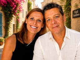 Maggy and Henri, hosts of Absoluty Antibes, in the old town