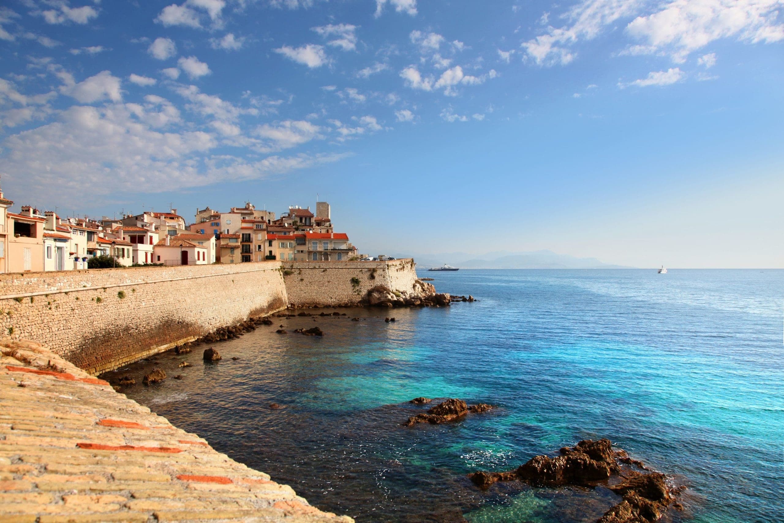 The Vauban ramparts of Old Antibes above the Mediterranean